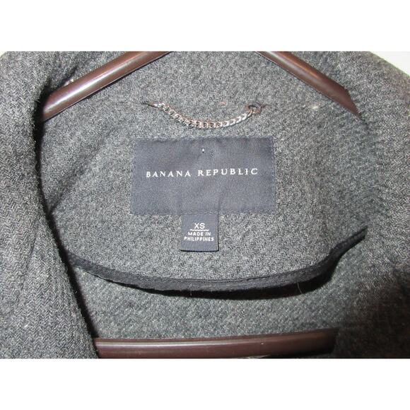 Banana Republic Women's Gray Pea Coat Wool Blend Toggle Button XS Pockets - Picture 8 of 12